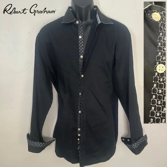 Robert Graham Contrast Long Sleeve Shirt XL 100% cotton Gently worn - Picture 1 of 5